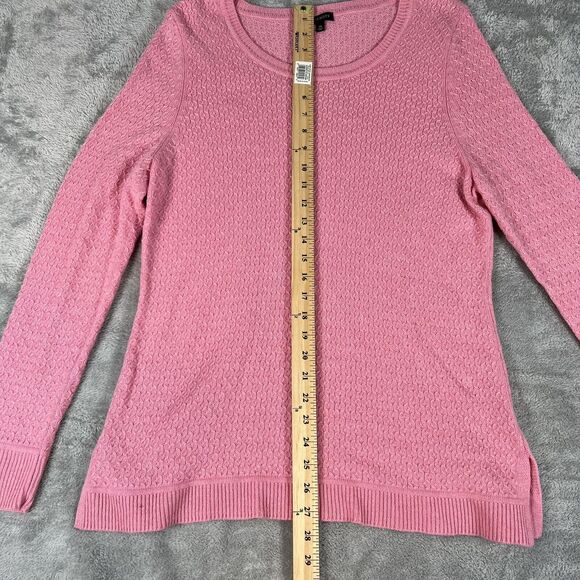 Talbots Sweater Womens‎ XL Pink Lambswool Blend Open Knit Long Sleeve - Picture 5 of 7